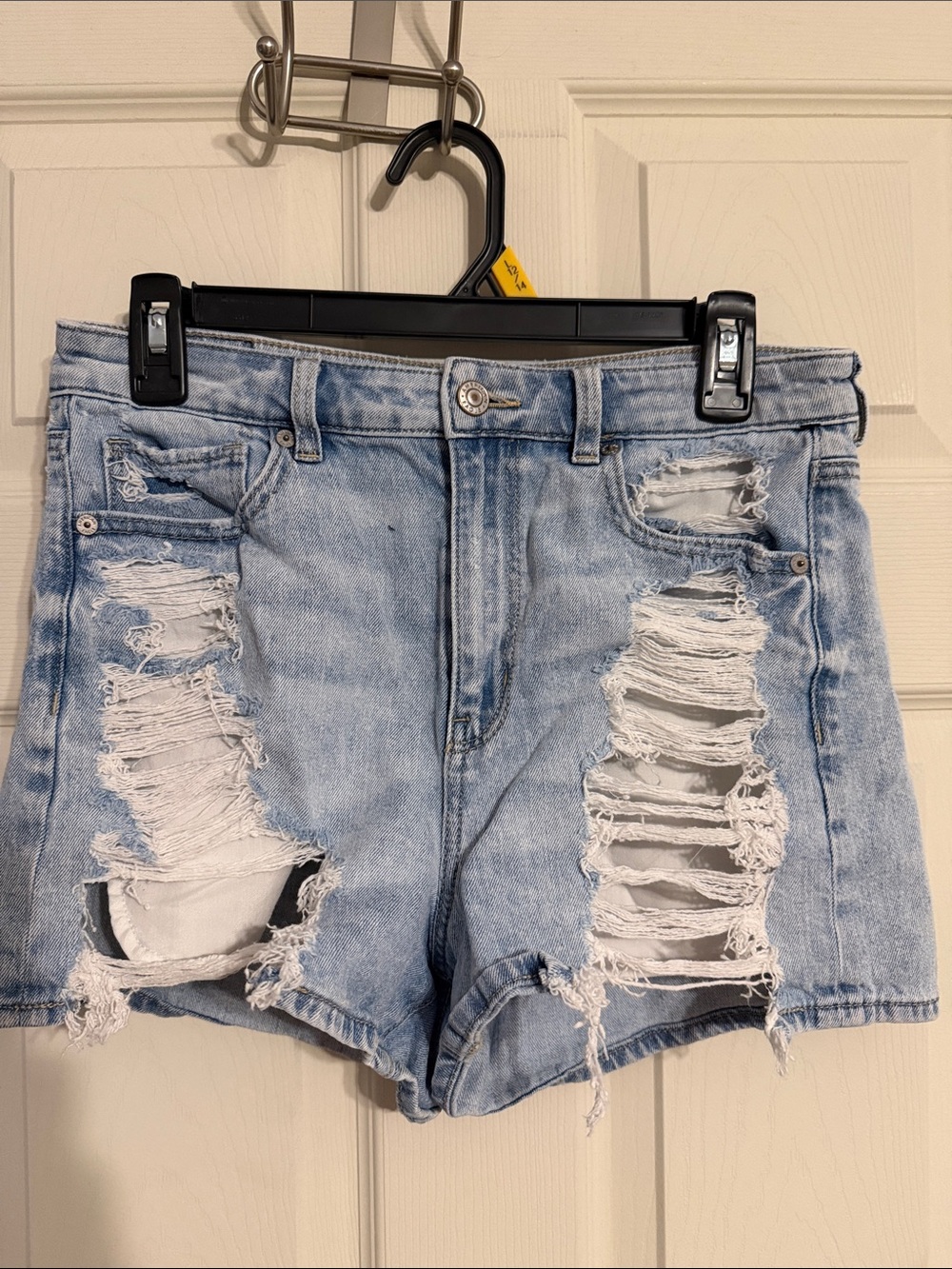 American Eagle Outfitters Light Blue Distressed Denim Jean Shorts